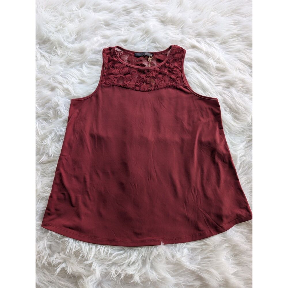 Sheila Rose Wine Red Tank Top, Size Medium